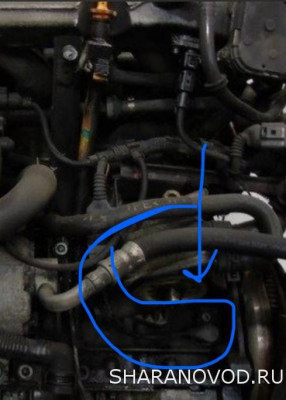 Расположение ДПКВ шаран 1.8 турбо<br />Расположение ДПКВ шаран AWC