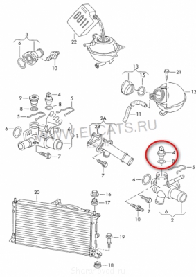 схема из Elcats. Фланец для AHU.  №4,6U0 919 501 B, Датчик температуры для указателя температуры охлаждающей жидкости и <br />Блок управления 20MM 4-штекерн.черный/желтый<br />'DIGIFANT' 'MONOMOTRONIC' ADY,1Z,AHU,AFN,AVG