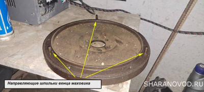 Напрвляющие шпильки на маховике!