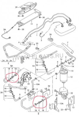 Обратный клапан,отмечен красным.
