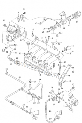 На этой картинке тот же кронштейн под №37, а клапан ЕГР №39.