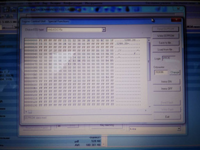 Eeprom моторного. Логин пустышка =FF. <br />Flash не читается