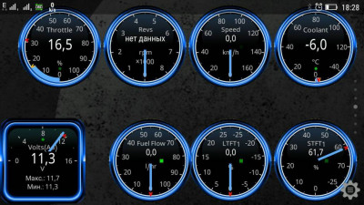 показания в выключеном состоянии