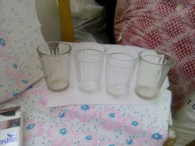 Лот #14 стаканы граненые. Два "новодел", два Совковых.